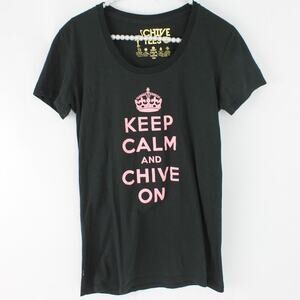Chive Tees Keep Calm & Chive On Graphic Novelty T-shirt Size Medium